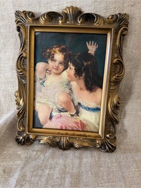 vintage framed Calmady Children print Homco